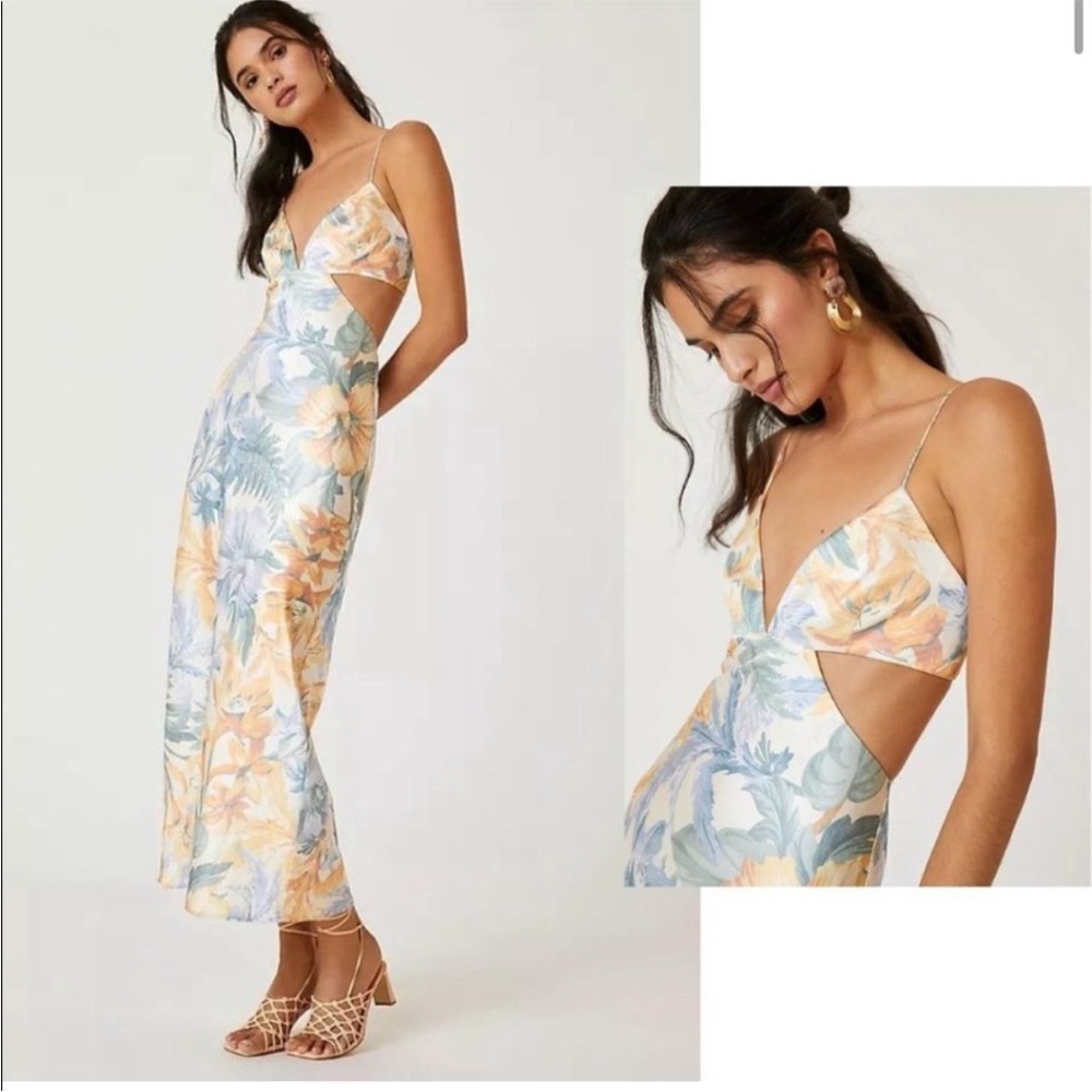 Significant Other Floral Cutout Maxi Dress